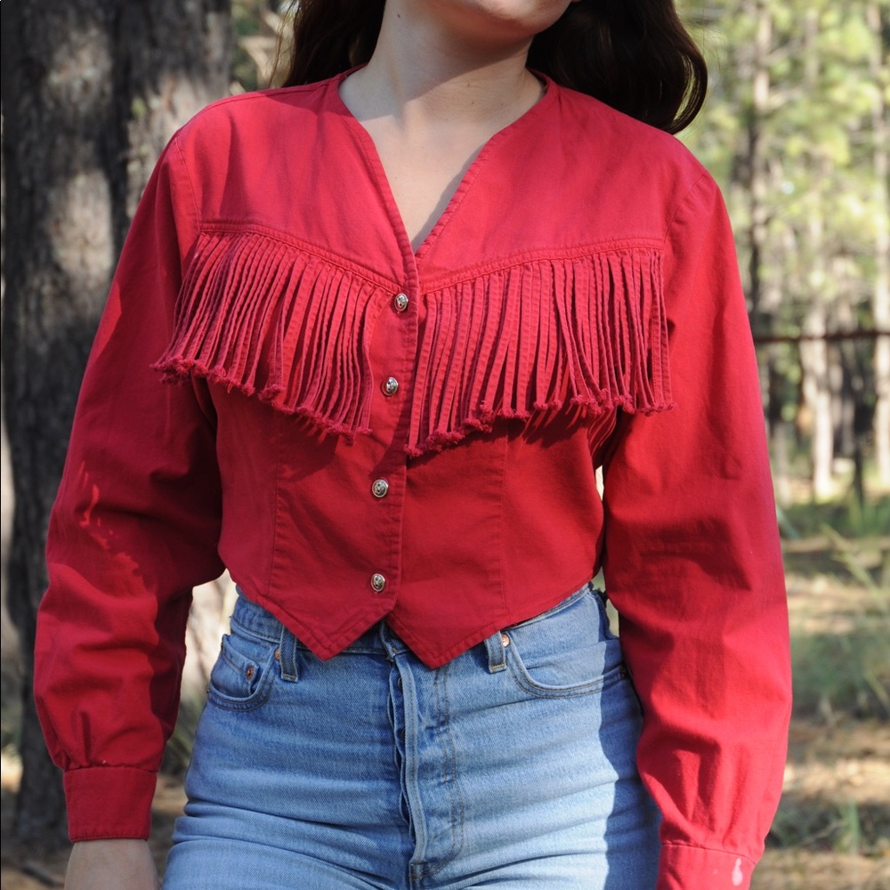 Vintage Western Fringe Blouse